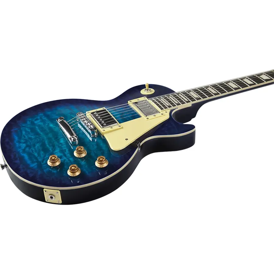 Eko Guitars VL-480 See Thru Blue Quilted Electric Guitar