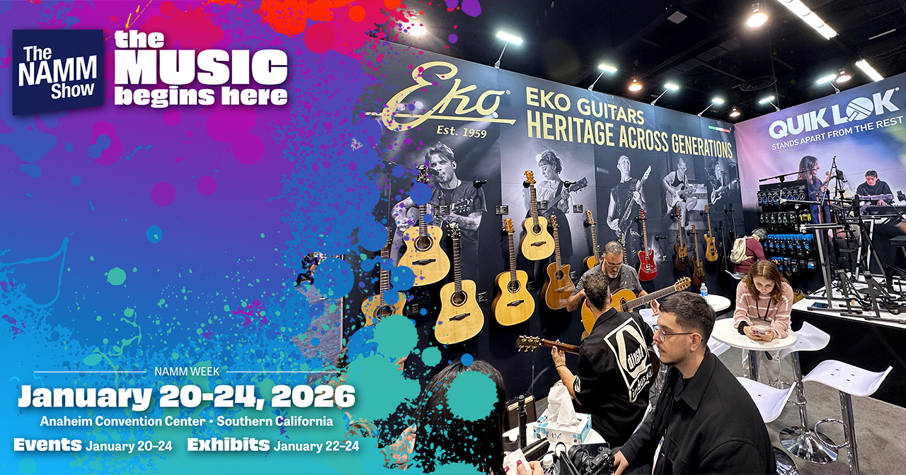 Discover all the details of Eko Guitars' booth at NAMM 2026